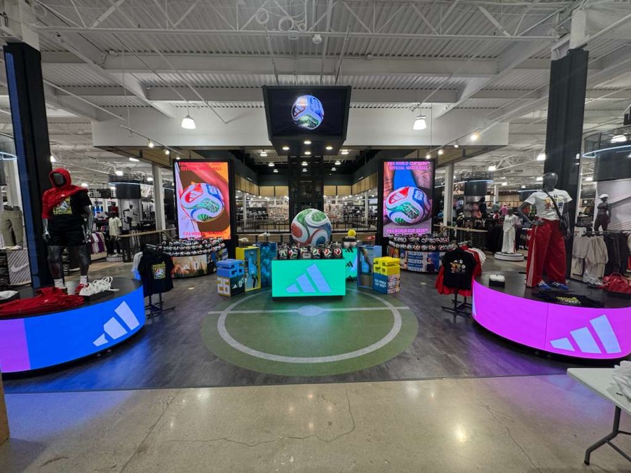Adidas the 2026 international soccer tournament LED retail store